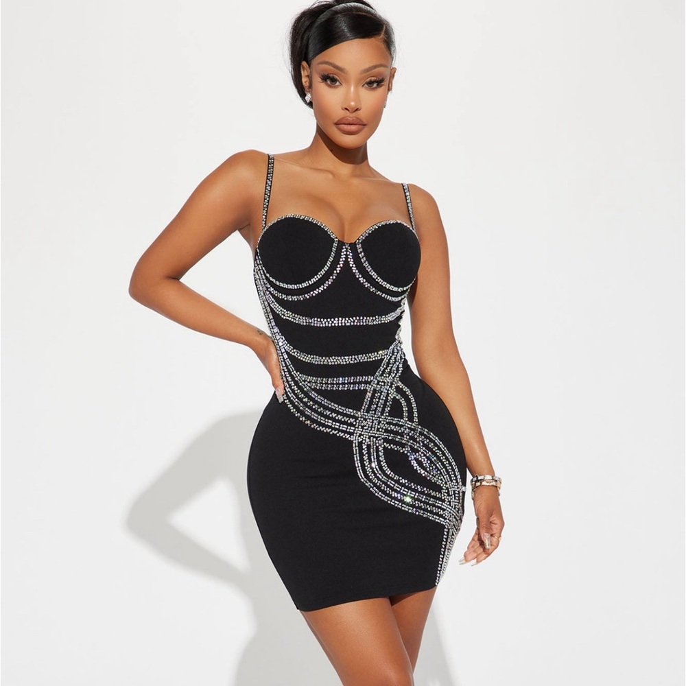 New embellished mini dress